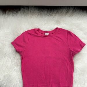 Cropped Garage pink top